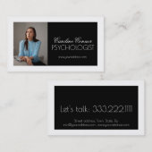 心理学者結婚相談員白黒 名刺 (正面/裏面)