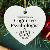 心理学者認識のの新しい仕事クリスマス セラミックオーナメント