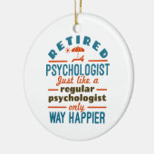 心理学者退職したセラピスト退職幸福 セラミックオーナメント (左)