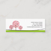 心理学者 – かわいいピンクの願いツリーのロゴ スキニー名刺 (裏面)