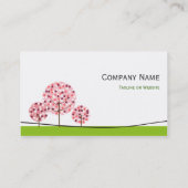 心理学者 – かわいいピンクの願いツリーのロゴ 名刺 (裏面)