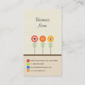 心理学者 - かわいい花のテーマ 名刺 (裏面)