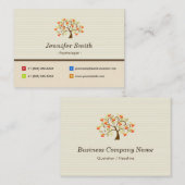 心理学者 - エレガントな木のシンボル 名刺 (正面/裏面)