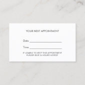 心理学者 – エレガントビーチテーマアポイントメント 予約カード (裏面)