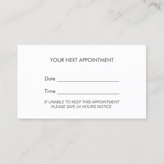 心理学者 – エレガントビーチテーマアポイントメント 予約カード (裏面)