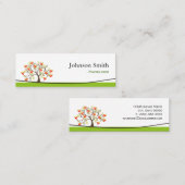 心理学者 – エレガント Swirl Wish Treeシンボル スキニー名刺 (正面/裏面)