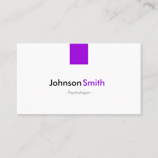 心理学者 – シンプル紫色バイオレット 名刺 (正面)
