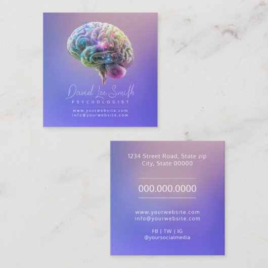 心理学者 スクエア名刺 (正面/裏面)