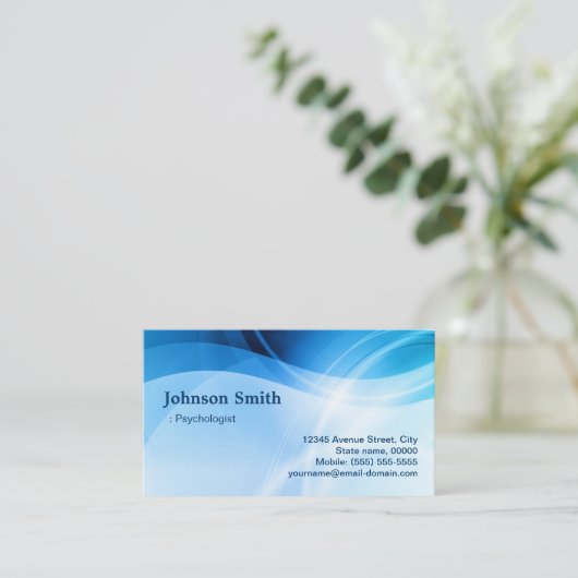 心理学者 – ブルーモダンクリエイティブ 名刺 (スタンド正面)