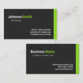 心理学者 – ミニマルモダンリストグリーン 名刺 (正面/裏面)