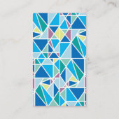 心理学者 – 青い抽象芸術ジオメトリ 名刺 (裏面)