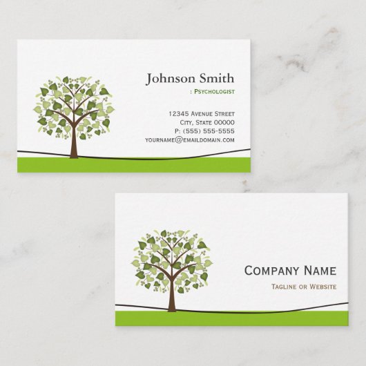 心理学者 – Wish エレガント Tree 名刺 (正面/裏面)