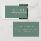 心理療法士の穏やかなグリーンミニマル自然 名刺 (正面/裏面)