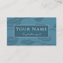 心理療法士の穏やかな葉の植物パターン自然 名刺
