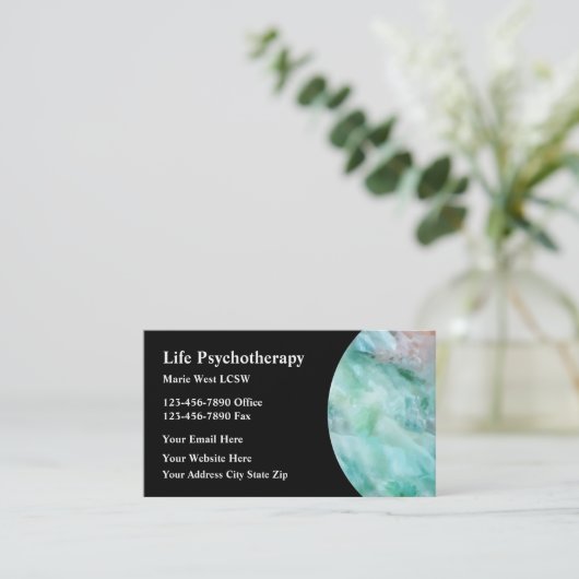 心理療法士カウンセリング業務 名刺 (スタンド正面)