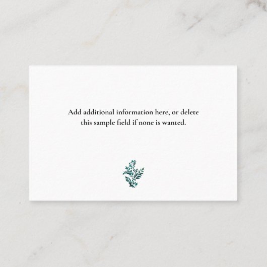 心理療法士グリーンプラントユーロ名刺 名刺 (裏面)