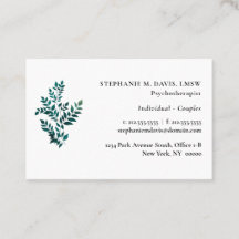 心理療法士グリーンプラントユーロ名刺