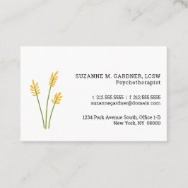 心理療法士シンプルイエローフラワーユーロ 名刺