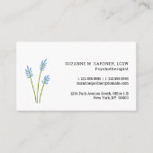 心理療法士シンプルブルーフラワービジネスカード 名刺 (正面)