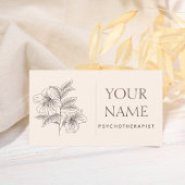 心理療法士ファミリーカウンセ描ルフラワーブルー 名刺