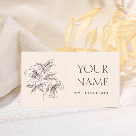 心理療法士ファミリーカウンセ描ルフラワーブルー 名刺