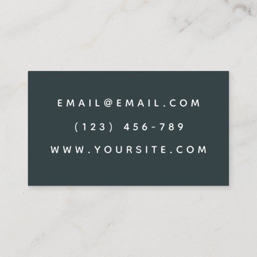 心理療法士ホワイトグレーブラシストローク穏やかな波 名刺 (裏面)