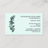 心理療法士ユーカリプトゥスグリーンビジネスカード 名刺 (正面)