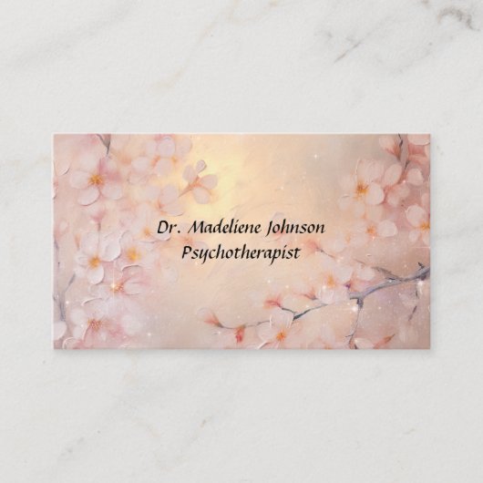 心理療法士又は心理学者さくらんぼ花 名刺 (正面)