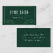 心理療法士 緑豊かな自然 落ち着いた雰囲気 名刺 (正面/裏面)