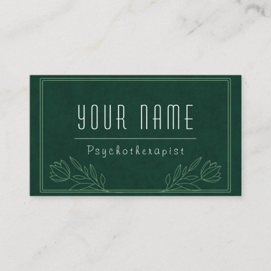 心理療法士 緑豊かな自然 落ち着いた雰囲気 名刺 (正面)