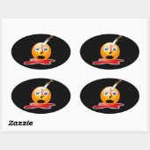 心理絵文字 楕円形シール (シート)