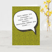 心痛およびウォッカのおもしろいな挨拶状 カード (黄色い花)