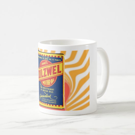 心痛ヴィンテージモーター油缶コーヒーマグ コーヒーマグカップ (正面右)