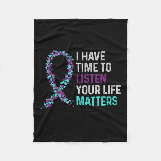 心的健康聞自殺を待つ時間がある フリースブランケット (正面)