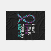 心的健康聞自殺を待つ時間がある フリースブランケット (正面(横))