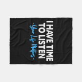 心的健康聞自殺防止に時間がある フリースブランケット (正面(横))