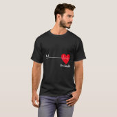 心科のハートの心電図に戻った Tシャツ (正面フル)
