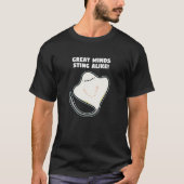 心素晴らしは動物のプン黒いTシャツと同じように刺す Tシャツ (正面)