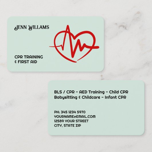 心肺蘇生インストラクター 名刺 (正面/裏面)