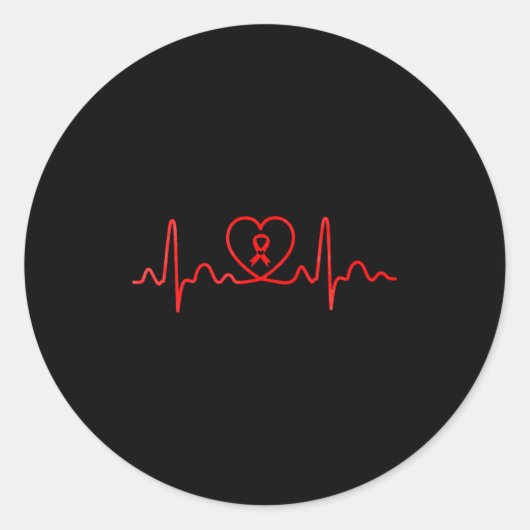 心臓の健康 心臓病啓発 心拍数 CHD ラウンドシール (正面)