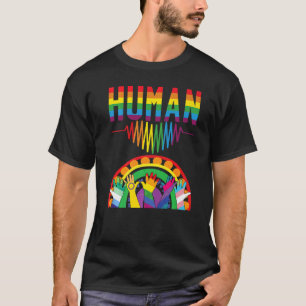 心臓の鼓動と手を持つ人間のフラグをAに Tシャツ