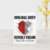 心臓オープンハート手術回復サバイバー面白ギフト M カード (黄色い花)