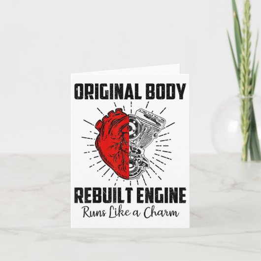 心臓オープンハート手術回復サバイバー面白ギフトM カード (正面)