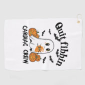 心臓クルーおもしろいブー幽霊カボチャ ゴルフタオル (横)