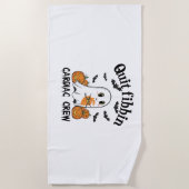 心臓クルーおもしろいブー幽霊カボチャ ビーチタオル (正面)