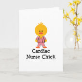 心臓ナースのひよこの挨拶状 カード (黄色い花)