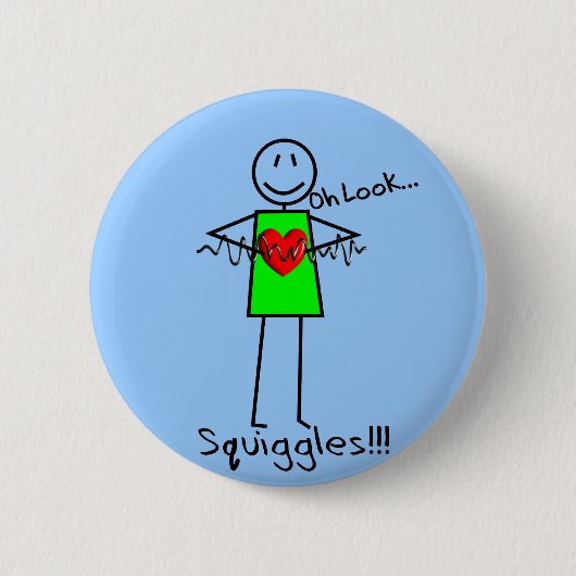 心臓ナースのギフトの棒人のデザインのV他愛ない嘘 缶バッジ (正面)