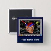 心臓ナースのモニターの名前ボタン 缶バッジ (正面&裏面)