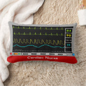 心臓ナースの枕モニターのデザイン ランバークッション (ブランケット)