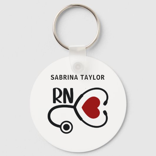 心臓ナースハート聴診器RNノート キーホルダー (正面)